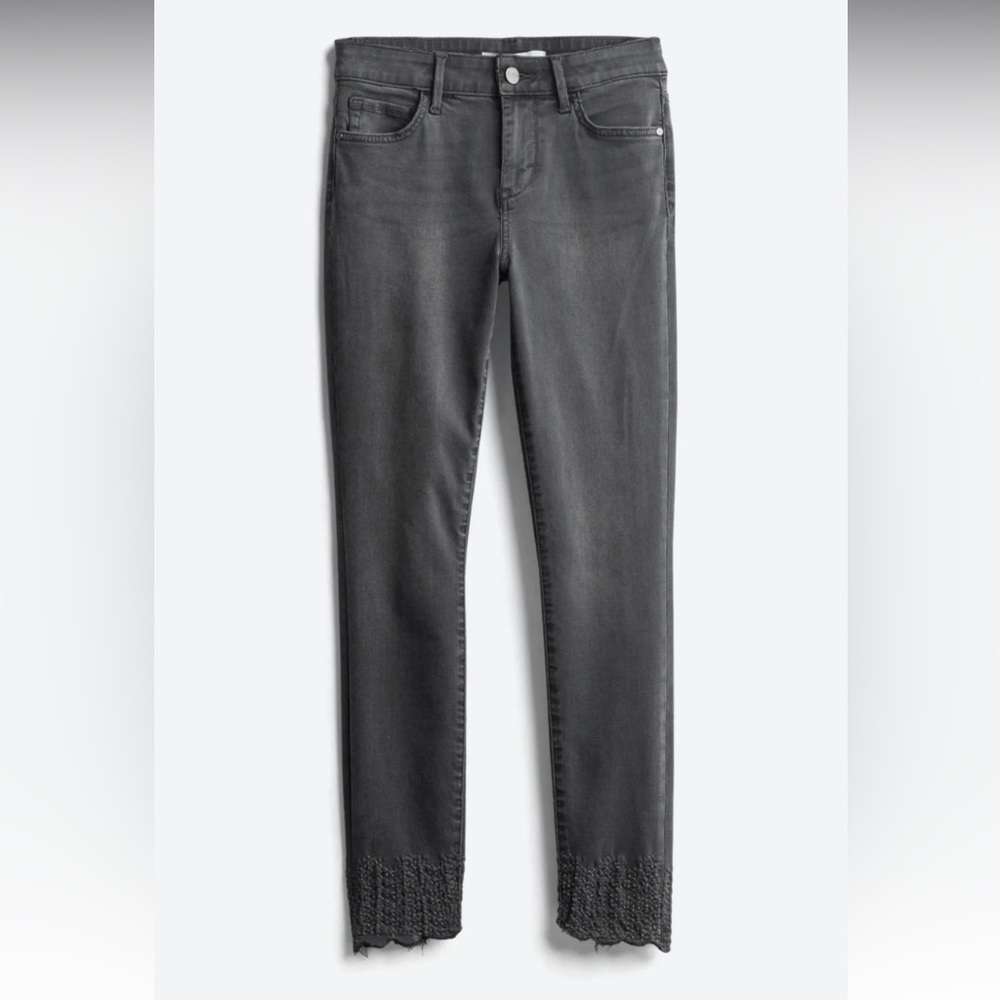Size 25 Sam Edelman The Kitten Mid Rise Angled Scalloped Hem Skinny Ankle Jean